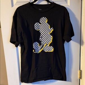 Disney Black and Yellow Checkered Mickey T-Shirt